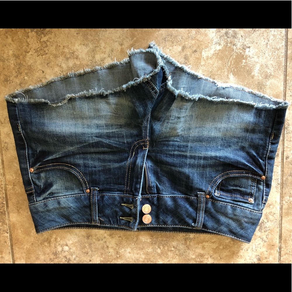 High waisted denim shorts